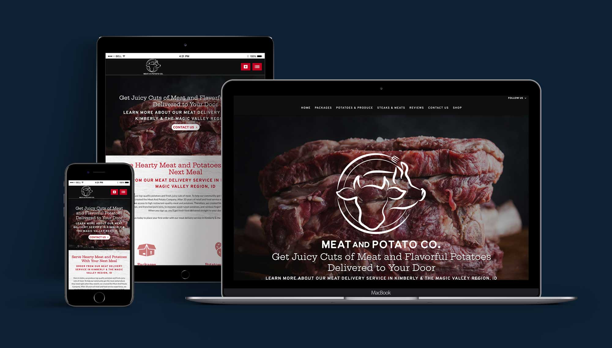 meat and potato co townsquare interactive website
