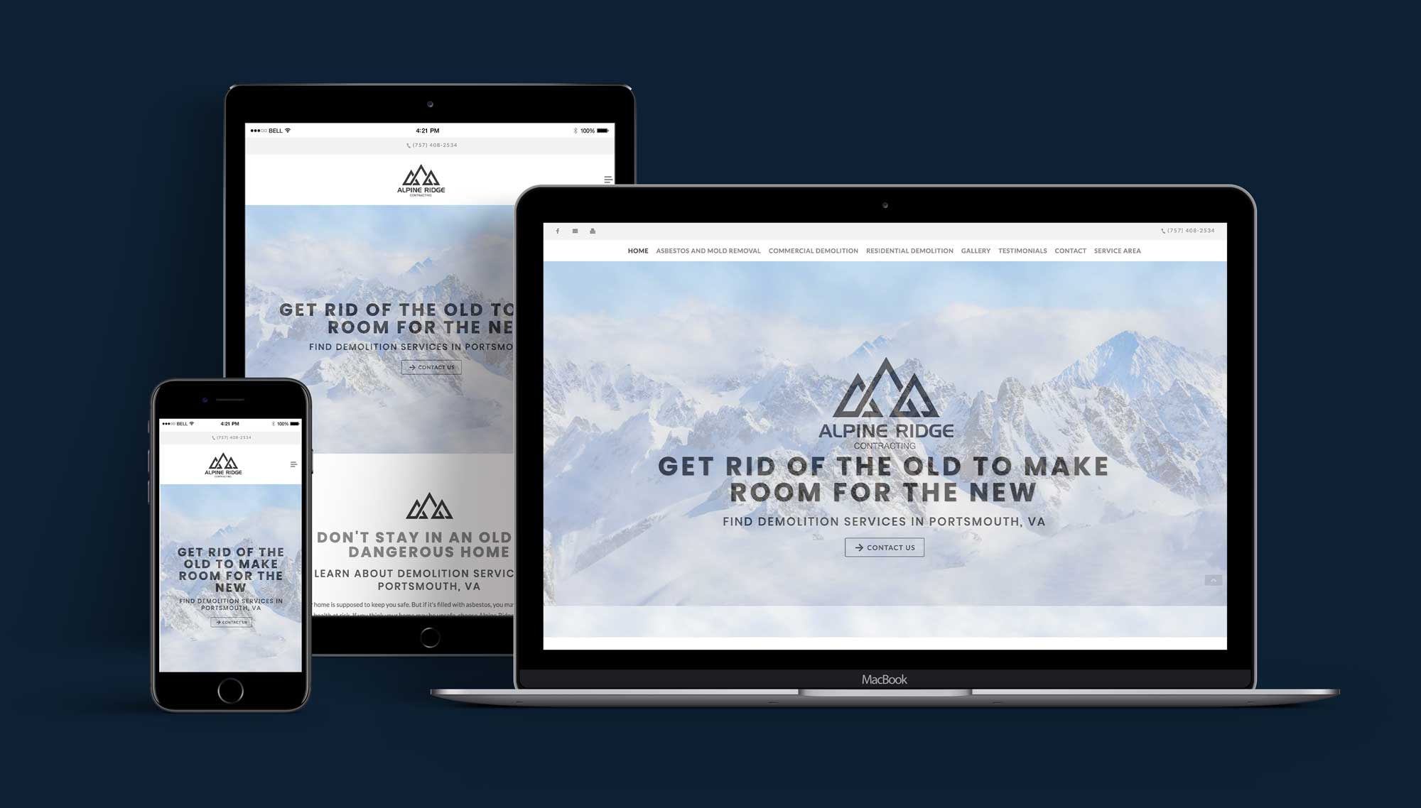 alpine ridge contracting townsquare interactive website